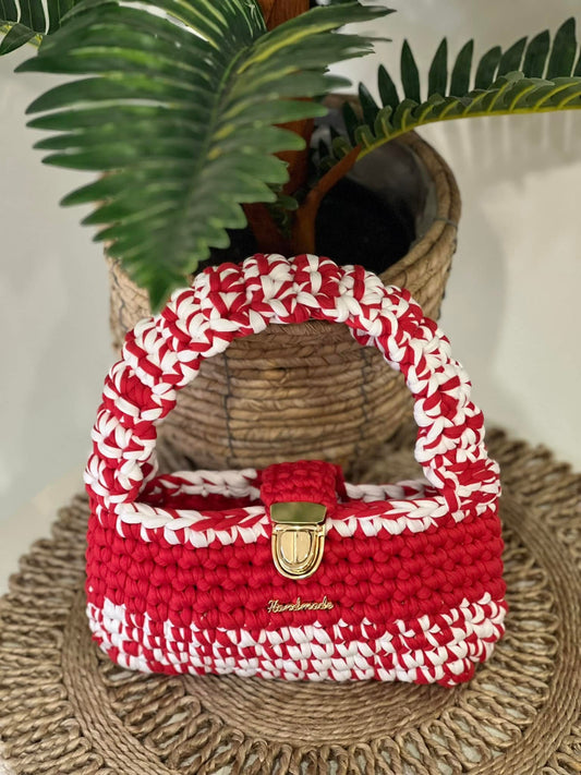 THE CANDY BAG with clasp Red/White