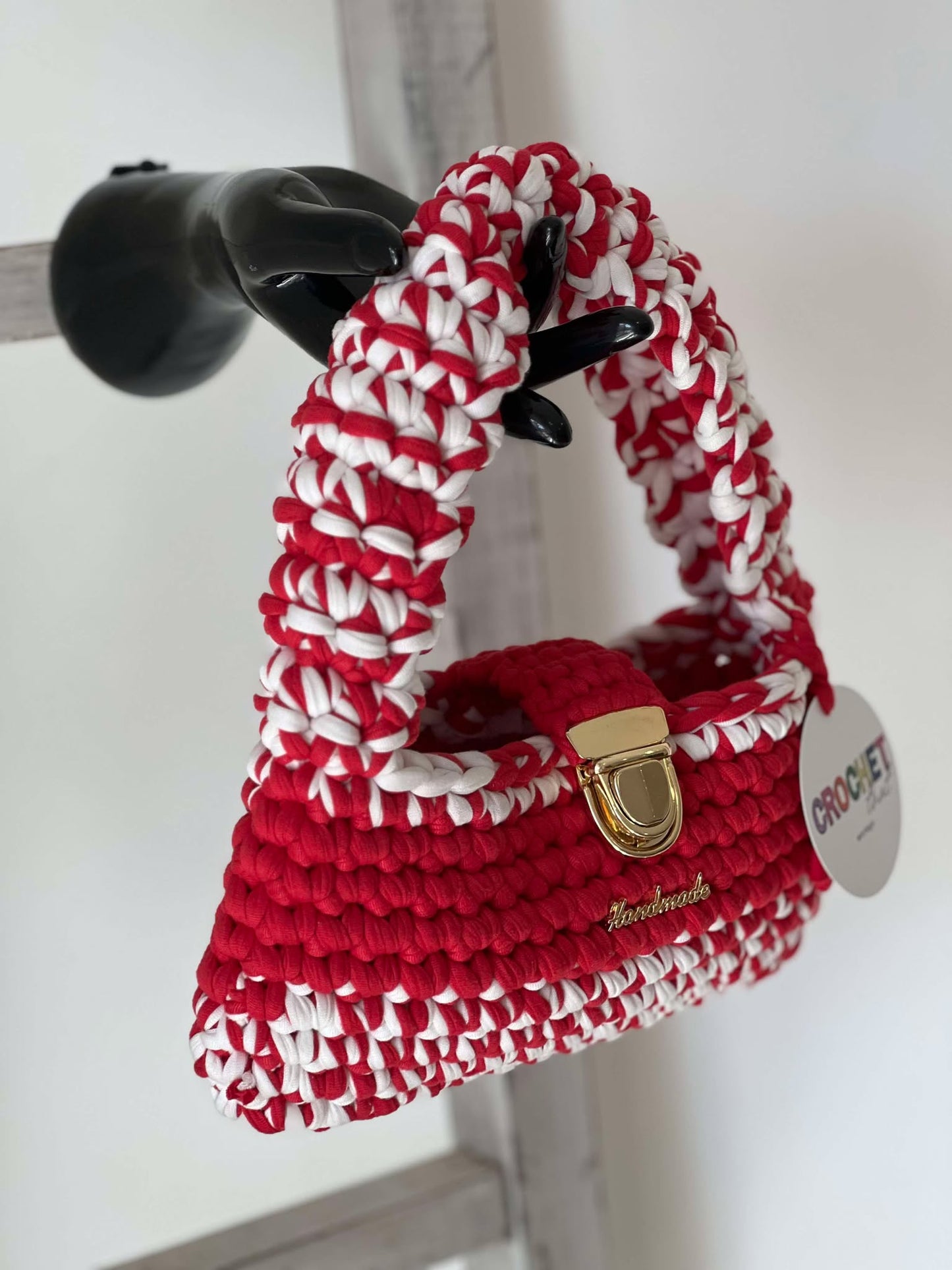 THE CANDY BAG with clasp Red/White