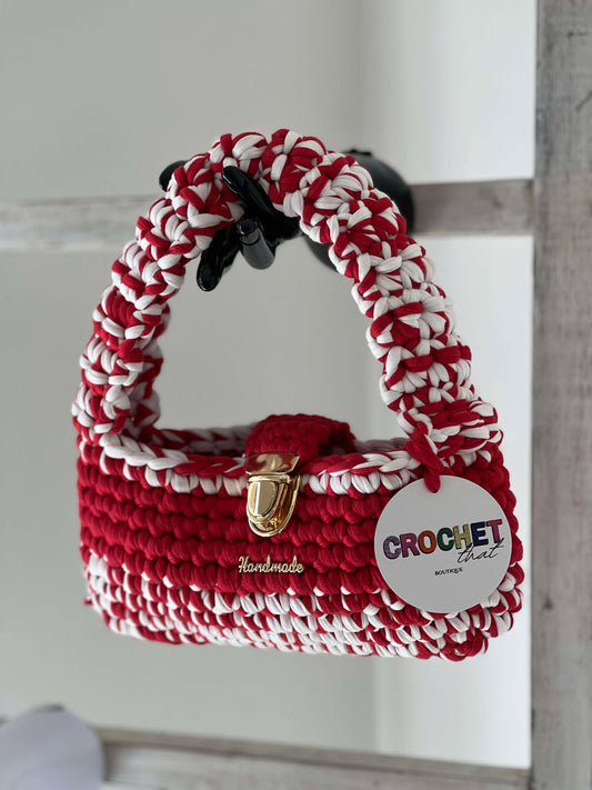 THE CANDY BAG  with clasp Red/White