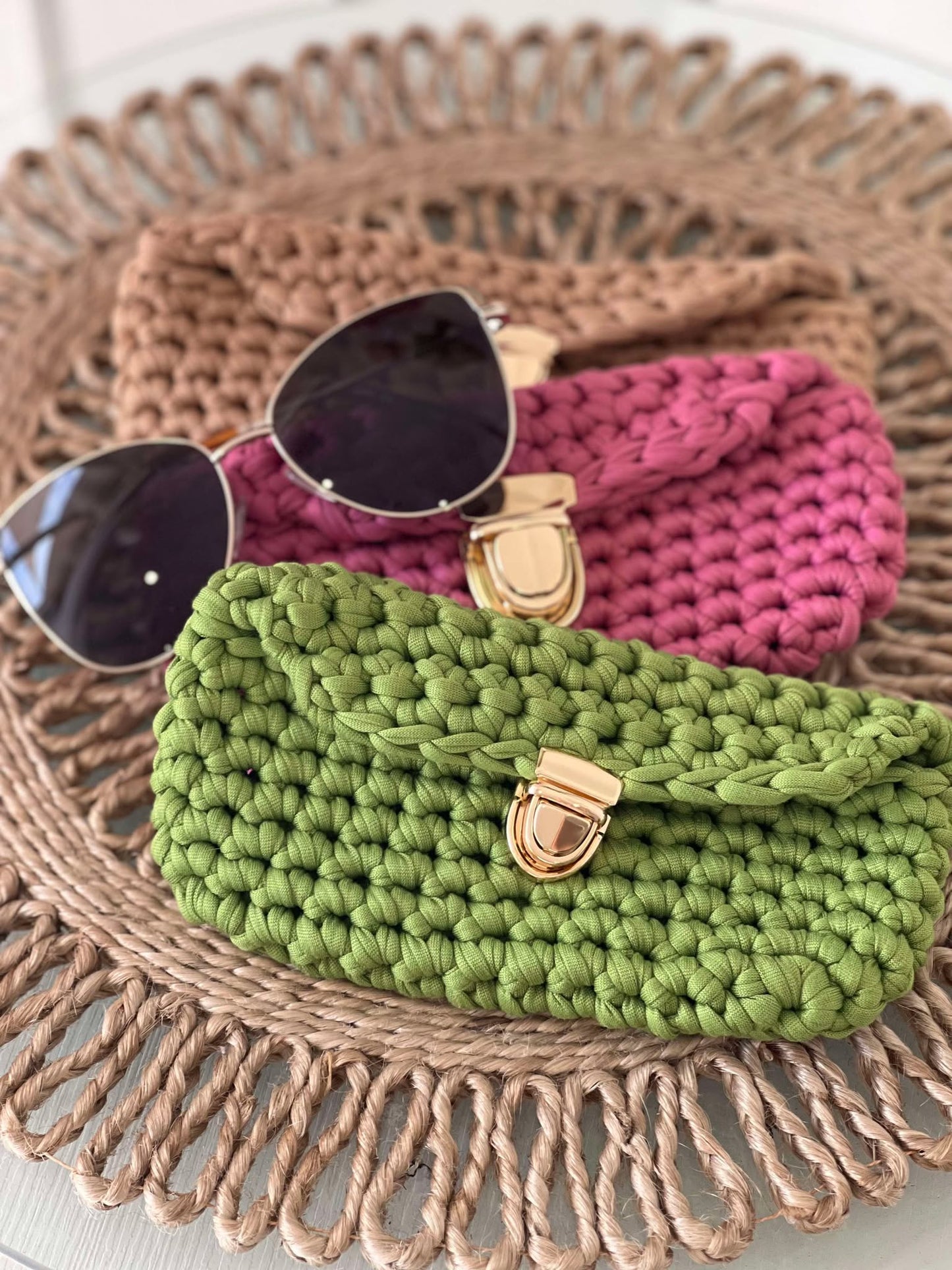 MINNY Bags w Matchy Match Sunnies Cases leaf Green