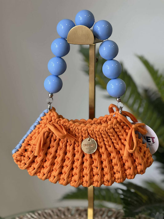 The JOY BAG small Orange with blue